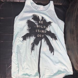 Blue and black tank top